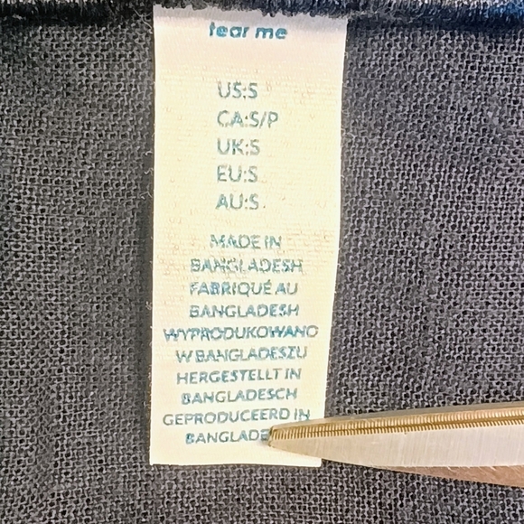 Women's Sigrid Olsen 100% Linen Navy Blue Long Sleeve Shirt Size Small - Picture 5 of 11